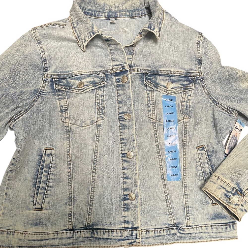 Women's Seven7 Denim Jacket Size Large NWT - Picture 2 of 8